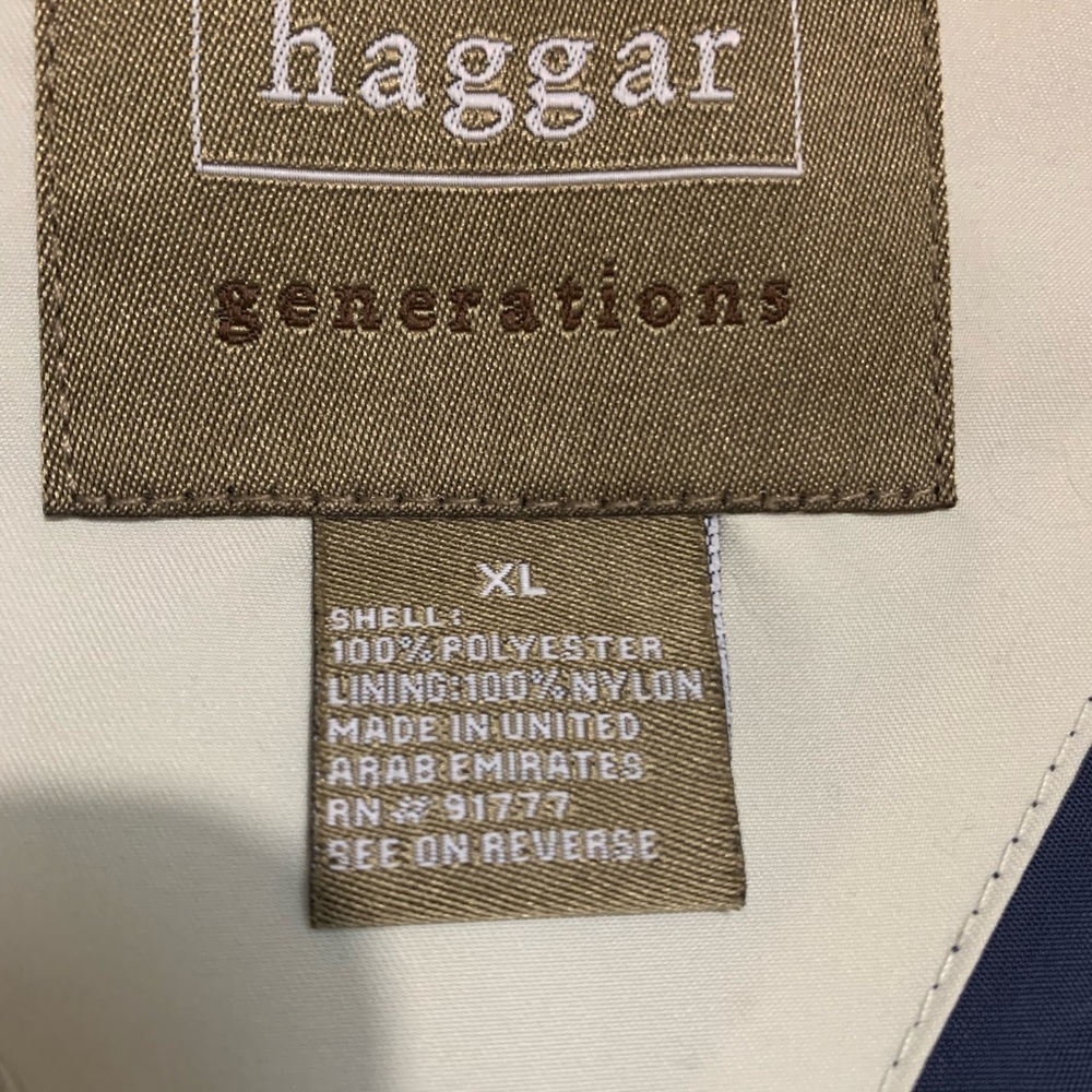 Haggar jacket 100% polyester machine washable Zipper 3 pockets XL NWOT - Picture 2 of 12
